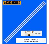 3 pcs For 1 TV Bande de rétroéclairage LED pour V43174KILED PTV4317ILED DLED43KJAH 3X8 0006 ZN-43W08H-3 80703 V2.2 DLED43-DT-012-ZX/K3Z412H Cbloody Y4G1904 ""Nipseyteko®