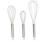 3 PCS Fouet Cuisine Inox Professionnel, Petit Fouet Cuisine Professionnel pour Pâtisserie, Œufs, Sauce, Pâte, Mini Fouet Cuisine Métal 21cm 26cm 29cm, Small Metal Whisk Set