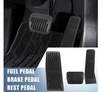 3 Pcs Gaz Pédale Frein Pédale Repos Pédale Pad Couverture Anti Glissement Repose-pieds Noir