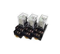 3 Pcs HH53PL DC 24V Coil 3PDT 11Pin 35mm DIN Rail Mounting Electromagnetic Relay