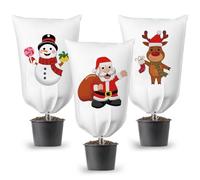 3 PCS Housse de Protection pour Plantes, 90 x 110 cm Voile Hivernage Plante Exterieur, Housse Hivernage Plante avec Cordon de Serrage et Zipper, Noël Housse Voile Hivernage pour Palmier, Olivier