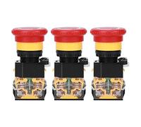 3 PCS Interrupteur D'arrêt D'urgence Interrupteur 22mm Interrupteur À Bouton-Poussoir Pièces Industrielles Ingénierie Plastiques