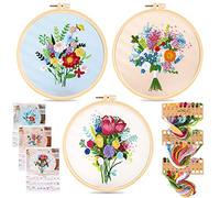 3 Pcs Kit Broderie Debutant, Kits Broderie Broderie Débutant Outil Point Croix Debutant Kit Point Croix Débutant Kit Broderie Débutants Broderie Traditionnelle Embroidery Cadre Broderie Point Croix