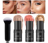 3 PCS Kit De Maquillage En Bâton De Contour, Teintes Avec Crème Bronzante, Contour, Surligneur Et Blush En Stick, Pour Sculpter Facilement Les Joues