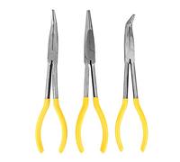 3 pcs Kit de pinces multi-angles en acier en carbone, 11 pouces droits / 45 ° / 90 ° outil à main pour le service automatique de câblage de conduit