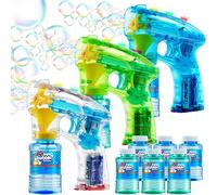 3 Pcs Led Bubble Blaster Gun Kit For Party Supplies Bubble Machine Blaster Summer Toy Outdoor Activity Birthday Gift Bubble Blower Toy