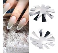 3 Pcs Manucure Trimmer Edge Cutter, DIY Nail Manucure Edge Trimmer French Smile Line Outil En Acier Inoxydable Nail Art Edge Trimmer Métal Gabarit Cutter pour Gel UV Acrylique Ongles Débutants