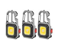 3 PCS Mini lampe de poche LED aste, lampe porte-clés, lampe de travail, camping en plein air, tournevis de poche portable, hamme de sécurité ""Nipseyteko