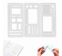 3 Pcs ModèLe D'Enregistrement Flexible Transparent, Handmade Flexible Record Template,Stencils Pour Bullet Journal, Journaling Accessoires Avec CarréS, Lignes, Cercles,Pour Travail Et Les éTudes (B)