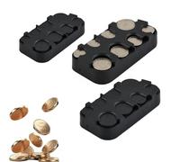 3 Pcs Monnayeur, Trieur 8 Compartiments avec Fixation Rapide, 2 euros à 1 Centime, Rouleau Piece de Monnaie pour 3x48 Piece, Porte Caisse Monnaie Billet Piece, Boîtes Rangement pour Voiture Taxi, Noir