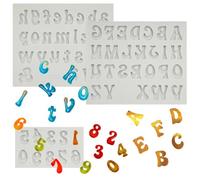 3 PCS Moule En Silicone Lettre Chiffres, Moules à Gâteau 3D En Forme de Lettres de Chocolat, Fondant et Chiffres, Pour Gâteau et Bonbons