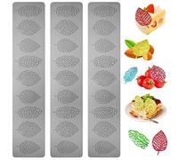 3 Pcs Moule en Silicone pour Dentelle, Tapis de Dentelle en Silicone, 15.3 x 3 x 0.1 In Contient un Total de 9 Moules à Feuilles pour Pâte à Sucre, Chocolat, Fondant, Beurre