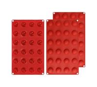 3 Pcs Moules à Chocolat Demi-Sphères en Silicone, 24 Trous Semicircle Moule Taille en Silicone Cuisson, pour Chocolats, Gâteaux, Gelées, Pudding, Mousses