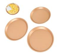3 PCS Moules à Pizza en Acier Carbone, Ensemble de Moules à Pizza | 10 Pouce 11 Pouce 12 Pouce Moule à Pizza pour Four, Plateaux de Cuisson pour Pizza pour Servir et Cuisiner