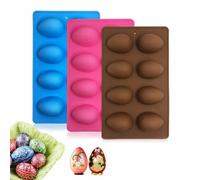 3 Pcs Moules En Silicone œUfs De PâQues,8 CavitéS,AntiadhéSifs,Pour PâTisserie,Confiserie,IdéAl Pour CréAtion De Chocolats, Muffins Et GâTeaux Maison