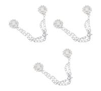 3 Pcs Multifunctional Clothing Clips Adjustable Pins Flowers Magnets Buckles with Chain Pants Clothing Clip