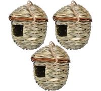 3 pcs nid de colibris pour Suspension en Plein air, 5,5x6 '' Hay à Foin Bird House nid d'oiseau Respirant pour Le Charmant abri de décoration de Jardin