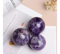 3 pcs of Dream Amethyst Ball Rough Stone Polished Seven Star Array Crystal Crafts Ornaments,Purple,50mm Gemstone Stone
