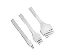 3 PCS Outil de Poinçonnage Acier 2/5/10 Cuir Craft Punch Tool Set DIY Lacets Couture Burin Set - Pas de Prong 2.7mm/3.0mm/3.38mm/3.85mm pour Artisanat Cuir (3.38mm)
