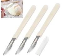 3 Pcs Pain Lame, Scoreur de Pain, Outils de Pain Portable Levain Pain Lame Pâte Outil de Scoring du Pain avec règle graduée Outils de Découpe de Gâteau