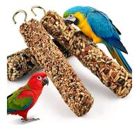 3 Pcs Parrot Grain Crunch Stick Bird Food | Natural grain mix, daily feeding reward, indoor cage use, bird keepers, fits canary mynah, single grain stick pack
