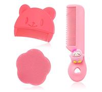 3 Pcs Peigne Croute de Lait Bebe, Peigne Bebe, Brosse Et Peigne pour Croûtes de Lait, Brosse en Silicone pour le Bain de Bébé