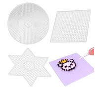 3 Pcs Perles à Repasser Set, 5mm Plaques de Perles à Repasser, Modèles de Perles à Repasser en Plastique, Supports de Perles à Repasser Transparents, Panneaux de Perles à Repasser