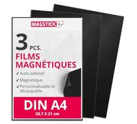 3 Pcs. - Permaflex Film magnétique - 5014-0,85 mm d'épaisseur - Semi anisotrope, Autocollant, Art. Mag 008, DIN A4, magnétique pour Voiture, Camion, véhicules