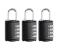 3 Pcs Petit Cadenas à Combinaison 4 Chiffres, Métal Sécurité Résistant | Cadenas valise métal résistant intempéries, cadenas code 4 chiffres pour casiers bagages serrure valise, réinitialisable