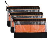 3 Pcs Petite Trousse, Oxford 600D, 29x18cm, Sac a Outils Transparent avec Crochet Métal, Compartiments Maillés, Pochette Zippée Rangement, Sacoche Outils Etanche Antistatique Électrique Métallique