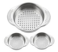 3 pcs peuvent recroqueviller le thon en acier inoxydable peuvent se drainer avec une poignée ergonomique sans glissement, une passoire de cuisine pour les fruits en conserve, la viande, les hari
