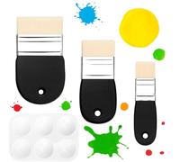 3 PCS Pinceau Peinture Plat, Pinceaux Peinture Acrylique, Pinceau Aquarelle Pinceaux Peintures Nylon Pinceauxs Artiste pour la Peintures Acrylique la Peintur à l'huile