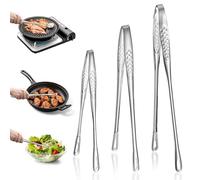 3 PCS Pincette de Cuisine en Acier Inoxydable, Pince de Chef, Pince de Cuisine Inox, Pince Precision Cuisine Outil De Cuisine Longue Pince à Épiler Droite pour Cuisiner Griller et Cuire, 21/24/28cm