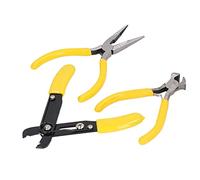 3 Pcs Pliers Set Professional Multifunction Mini Needle Nose Pliers Chain Pliers Open Wire Stripper Pliers Combination Pliers Tool Set for Electrician DIY Craft Steel