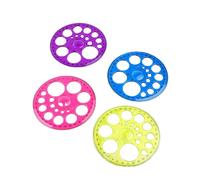 3 Pcs Pochoir Circulaire, Modèle Géométrique Règle de Dessin Gabarit Rond Géométrique Pochoir Rond en Plastique pour Dessin Rapporteur à 360° Traceur Circle Tracer Outils pour Dessin école Laboratoire