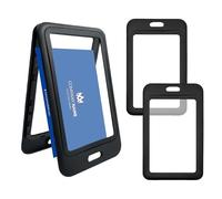 3 PCS Porte Badge Tour de Cou,Transparent Porte Badge Avec Porte Carte avec Fêtres Double Face pour Id D'école De Bureau Cartes de Crédit Licences Passes