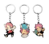 3 Pcs Porte Clés Fairy Tails 100 Years Quests Anime Fairy Tails Clé De Lucy Happy Figurine Keychain Pendentifs Métal Porte Clef Fairy Tails Accessoire