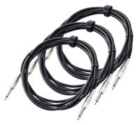 Pronomic Câble Instrument 3m noir jack. Set x 3