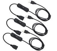 3 Pcs Rallonge USB avec Interrupteur, Câble USB Mâle à Femelle avec Interrupteur, Convient pour Enregistreur de Conduite, Lampe de Bureau LED, Ventilateur USB, etc (1M,noir)