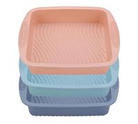 3 pcs/réglage en silicone Pouser de pâtisserie à chaleur carrée résistante à la chaleur Pan de boulangerie pain en silicone gâteau qualité alimentaire pour le four, les micro-ondes, le congél