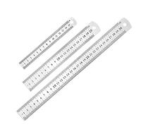 3 Pcs Réglet 15cm 20cm 30cm Outil Règle pour Étudiants et Bureau (Règle en acier inoxydable), argent