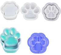 3 Pcs Resin Molds Cat Paw Resin Molds Epoxy Box Silicone Storage Box Mould Jewelry Casting For Diy