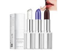 3 PCS Rouge à lèvres hydratant à couleur changeante, baume à lèvres hydratant et brillant activé par la température, rouge à lèvres hydra/tant longue tenue pour des lèvres roses (1 set)