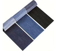 3 Pcs Rouleaux Patch Thermocollant Jean 8 x 51 cm