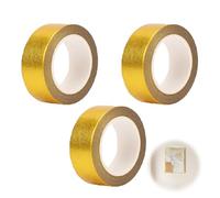 3 Pcs Ruban AdhéSif DéCoratif, 15 MM×5 M Rouleaux De Ruban Bandes Adhesives DéCoratives AdhéSif Washi En Feuille Washi Tape Bandes De Paillettes DoréEs Pour Scrapbooking Emballage Cadeau Couverture