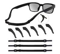 3 Pcs sangles de lunettes réglables, sangles de lunettes de sport, sangle pour lunettesde soleil, cordon de lunettes antidérapant pour enfants (avec 3 Paires de Coussins Auriculaires en Silicone)