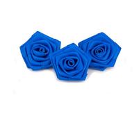 3 Pcs. Satin Roses 6 cm Bleu//roses 55 mm plastique têtes roses satin satin de petites roses Rose Décoration Bricolage Décoration de table de mariage baptême communion Décoration Fleurs Bleu roi 5 cm applications 60 mm