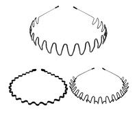 3 Pcs Serre Tete Homme,Serre Tete Femme Métal,Bandeaux Ondulés Unisexes,Bandeau Cheveux Homme,Antidérapant Hoop Band pour l'extérieur,Yoga,Sport,Maquillage