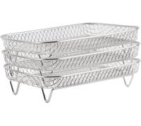 3 Pcs/Set Air Fryer Rack Compatible for Ninja DZ201 Foodi Three Stackable Dehydrator Racks Stainless Steel Air Fryer Stand Air Fryer Accessories