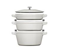 STAUB Ensemble de casseroles et poêles empilables Staub 5 pièces White truffle